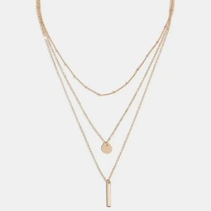 NWT Lulus Perfect Trio Gold Layered Necklace